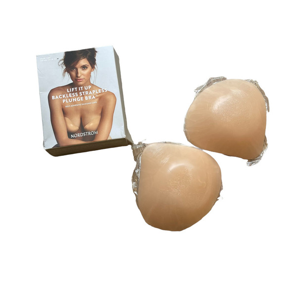 NORDSTROM Natural Lift It Up Backless Strapless Plunge Adhesive Bra Size D - Picture 5 of 7